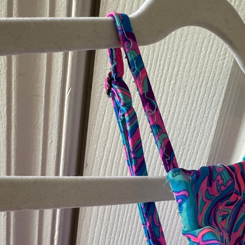 Lilly Pulitzer Girls Suraya UPF 50 One-Piece-Turquoise Oasis Shelleidoscope - Picture 6 of 10
